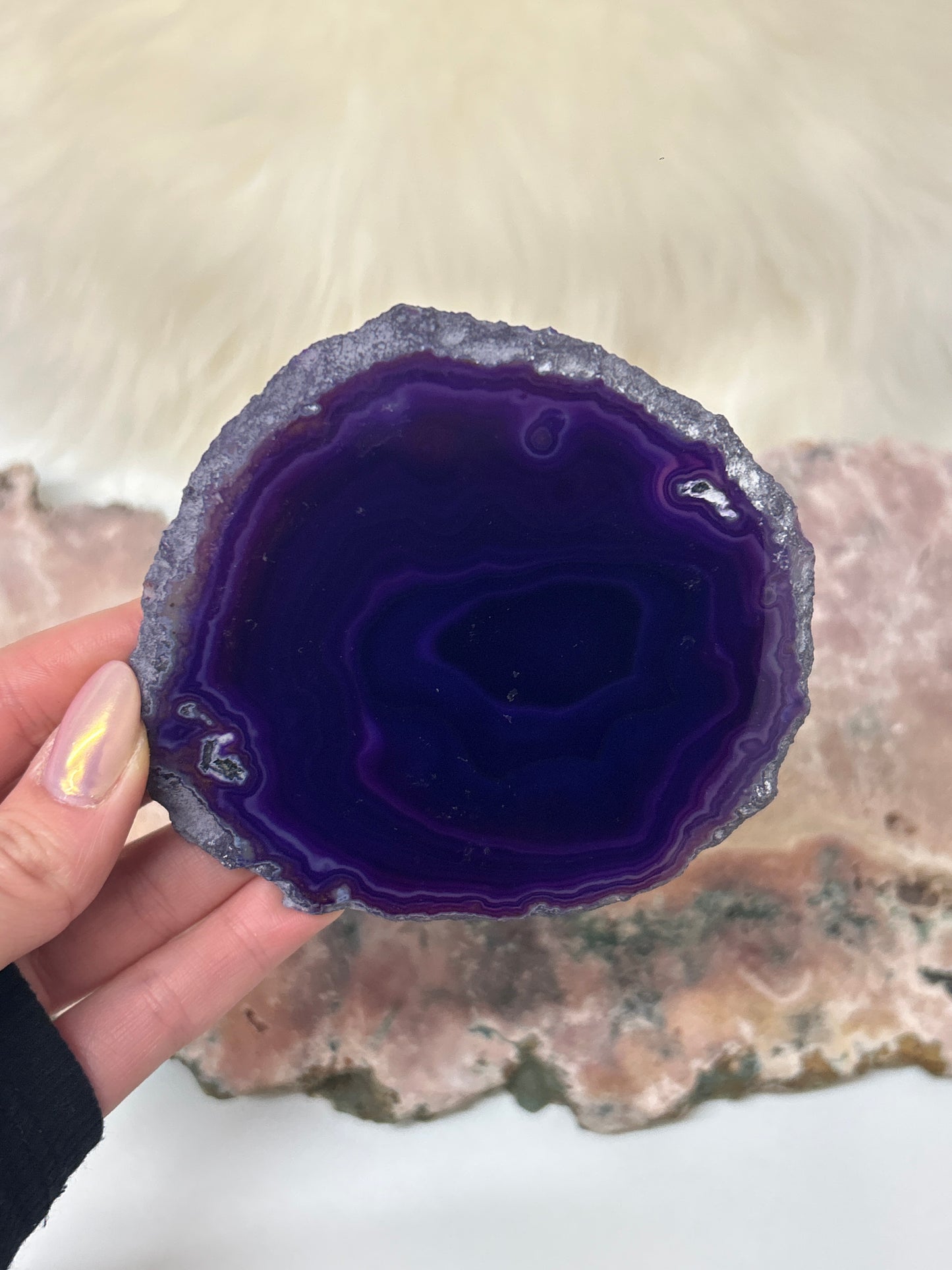 Achat Scheibe Violett (gefärbt)