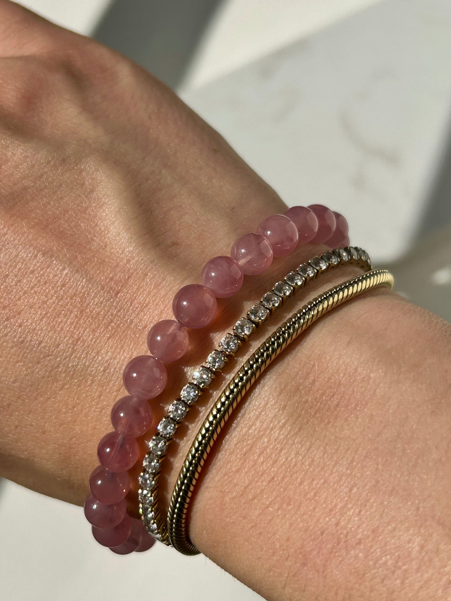 HQ Lavendel Rosenquarz Armband - 6mm