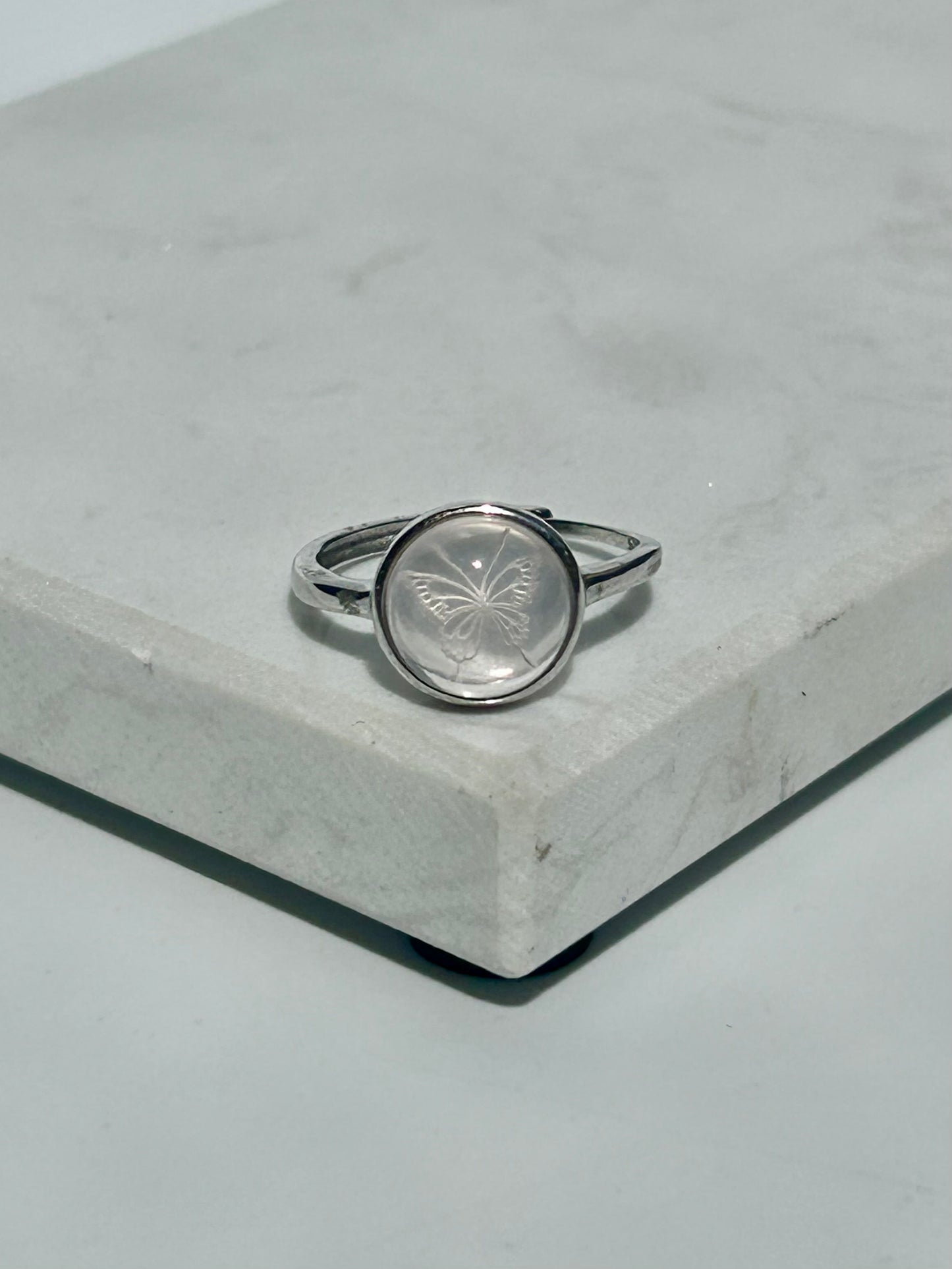 Bergkristall Ring - Schmetterling