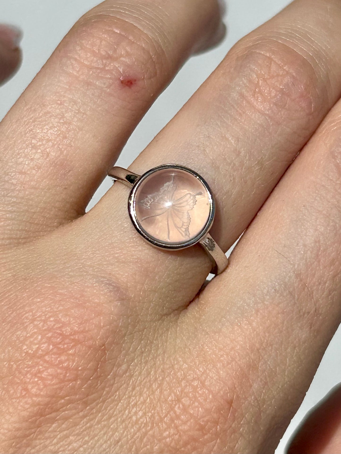 Bergkristall Ring - Schmetterling