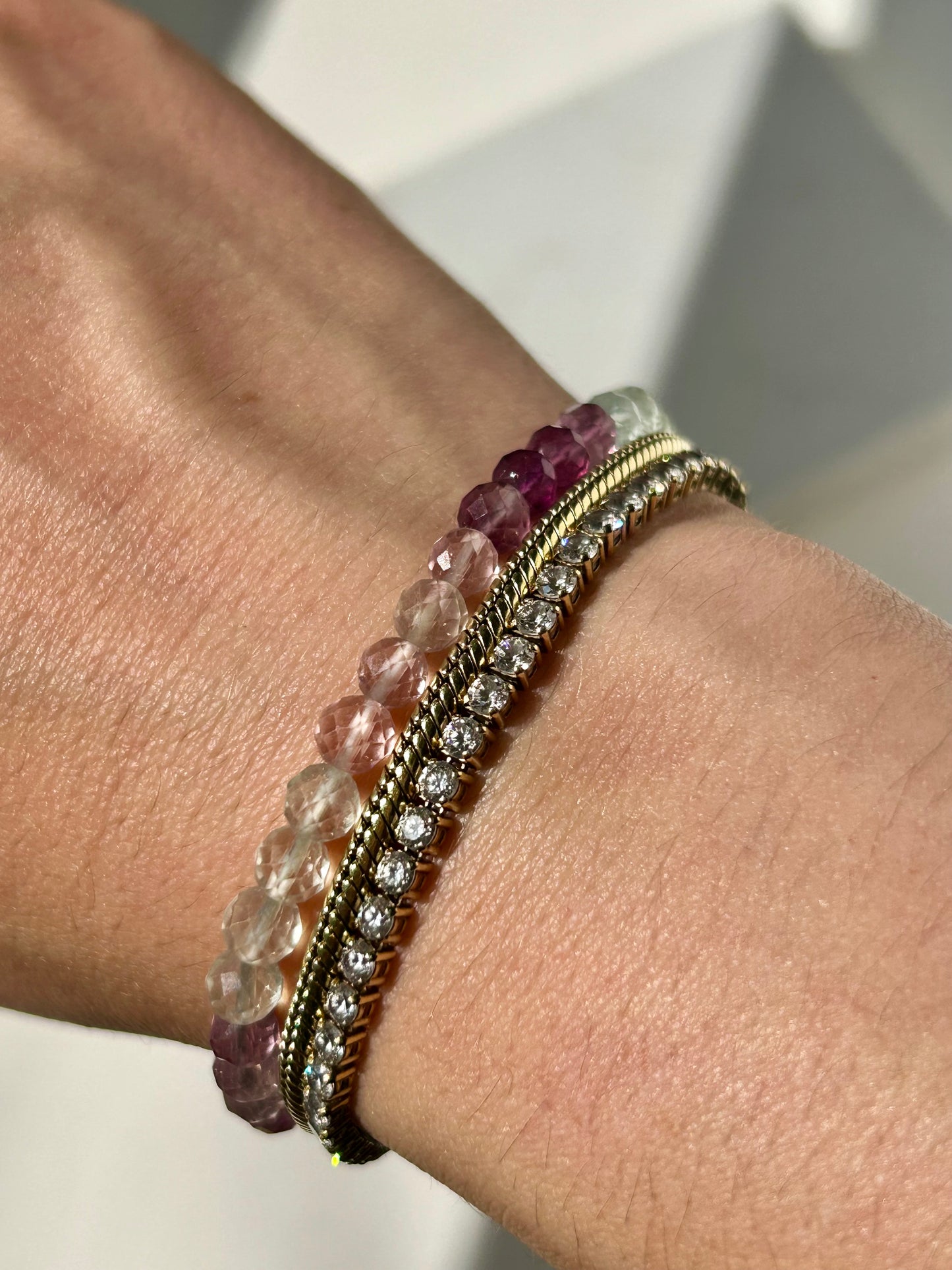 Fluorit Armband - facettiert - 5mm