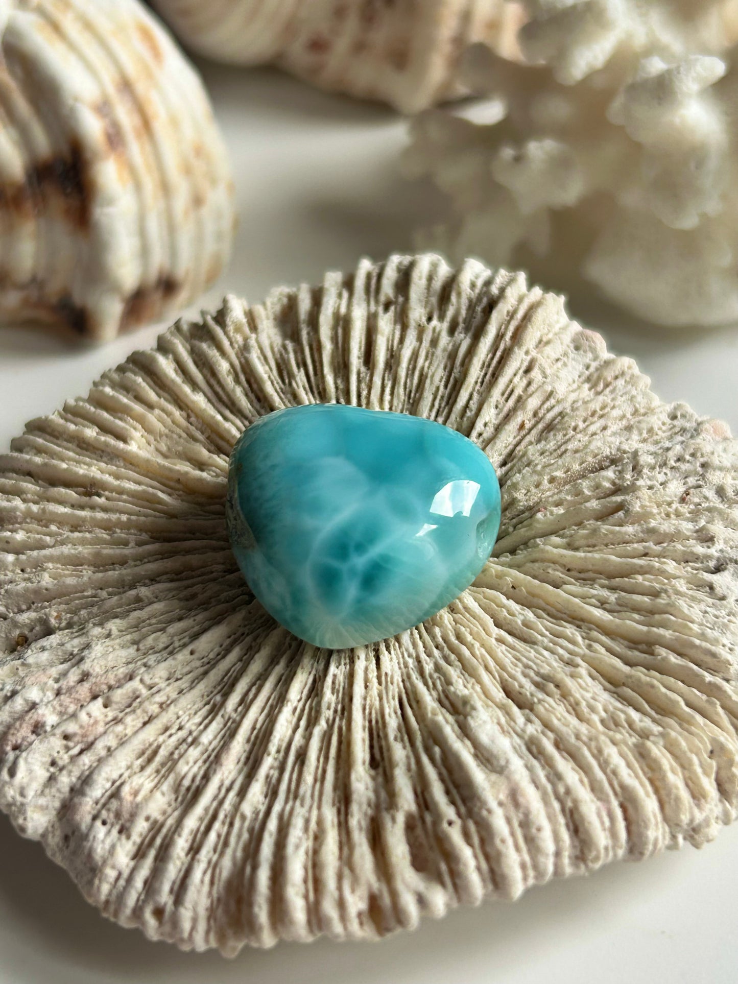 Larimar Herz B - Gebohrt