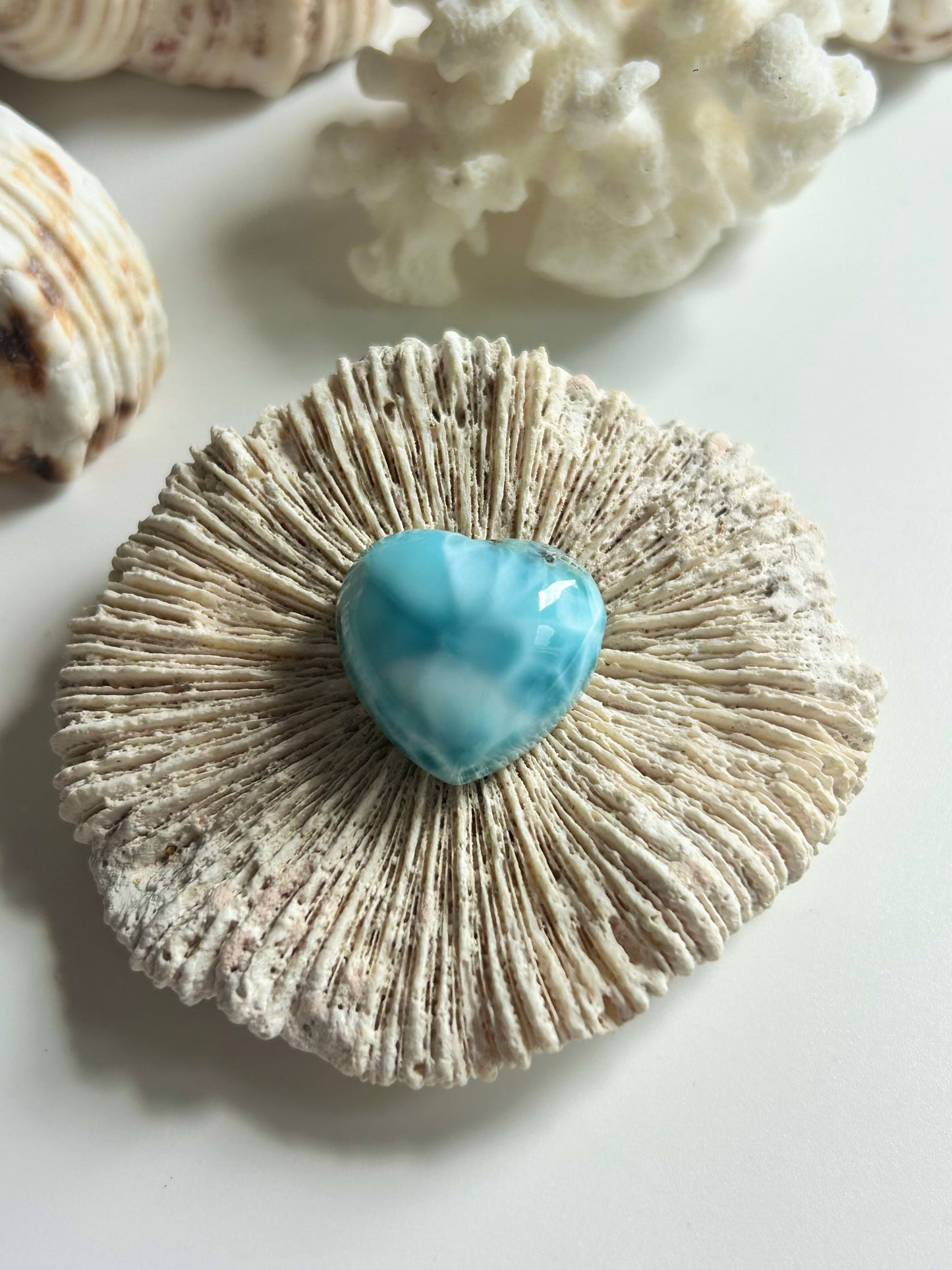 Larimar Herz A - Gebohrt