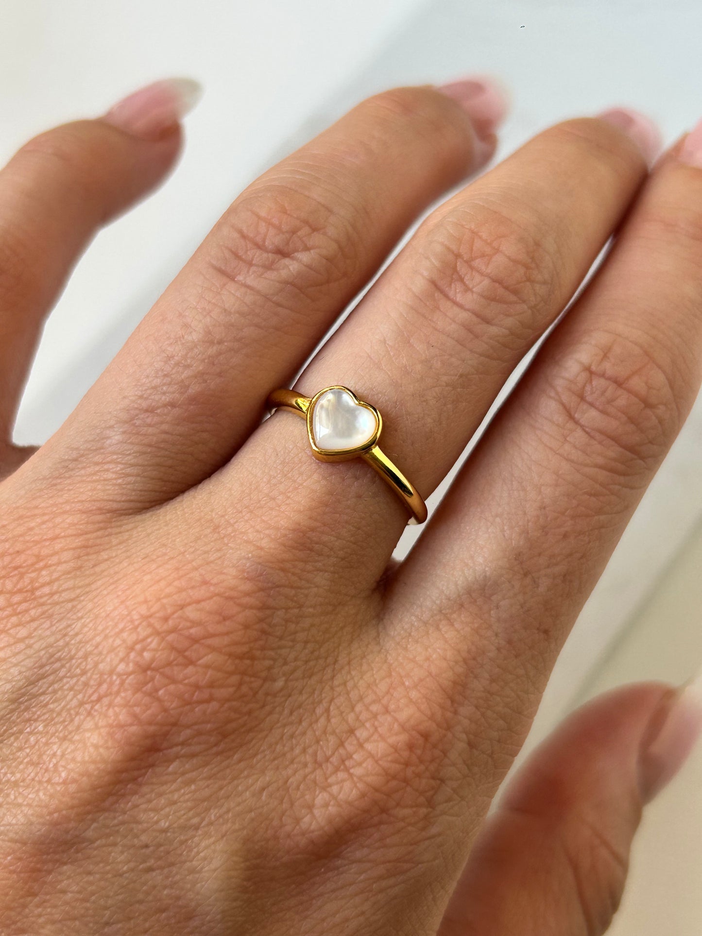 Perlmutt Herz Ring