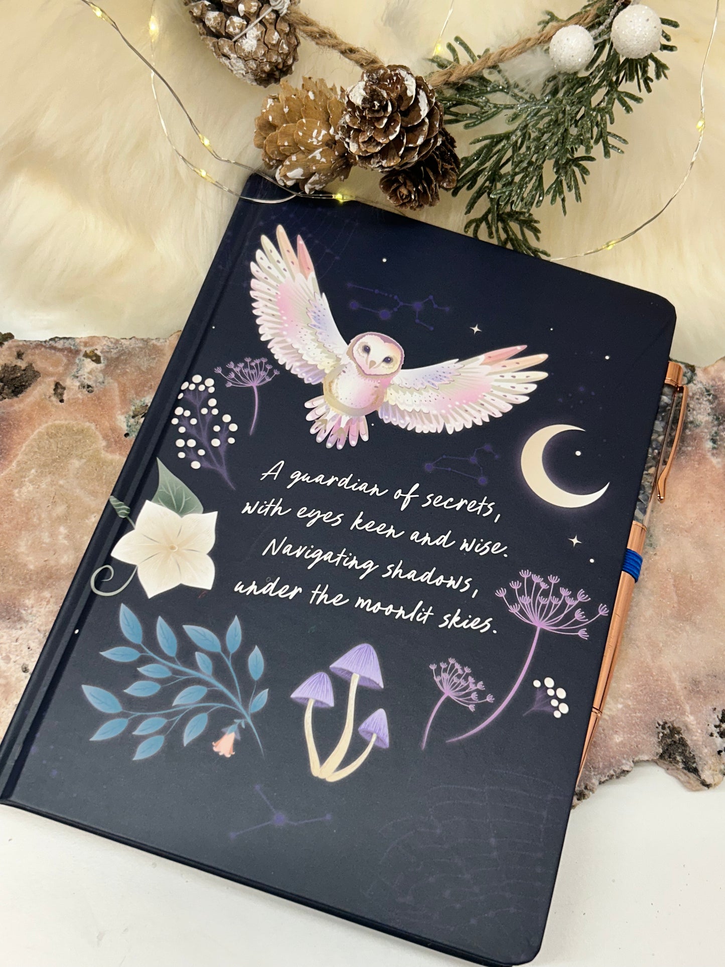 Night Owl - Notizbuch mit Sodalith Stift