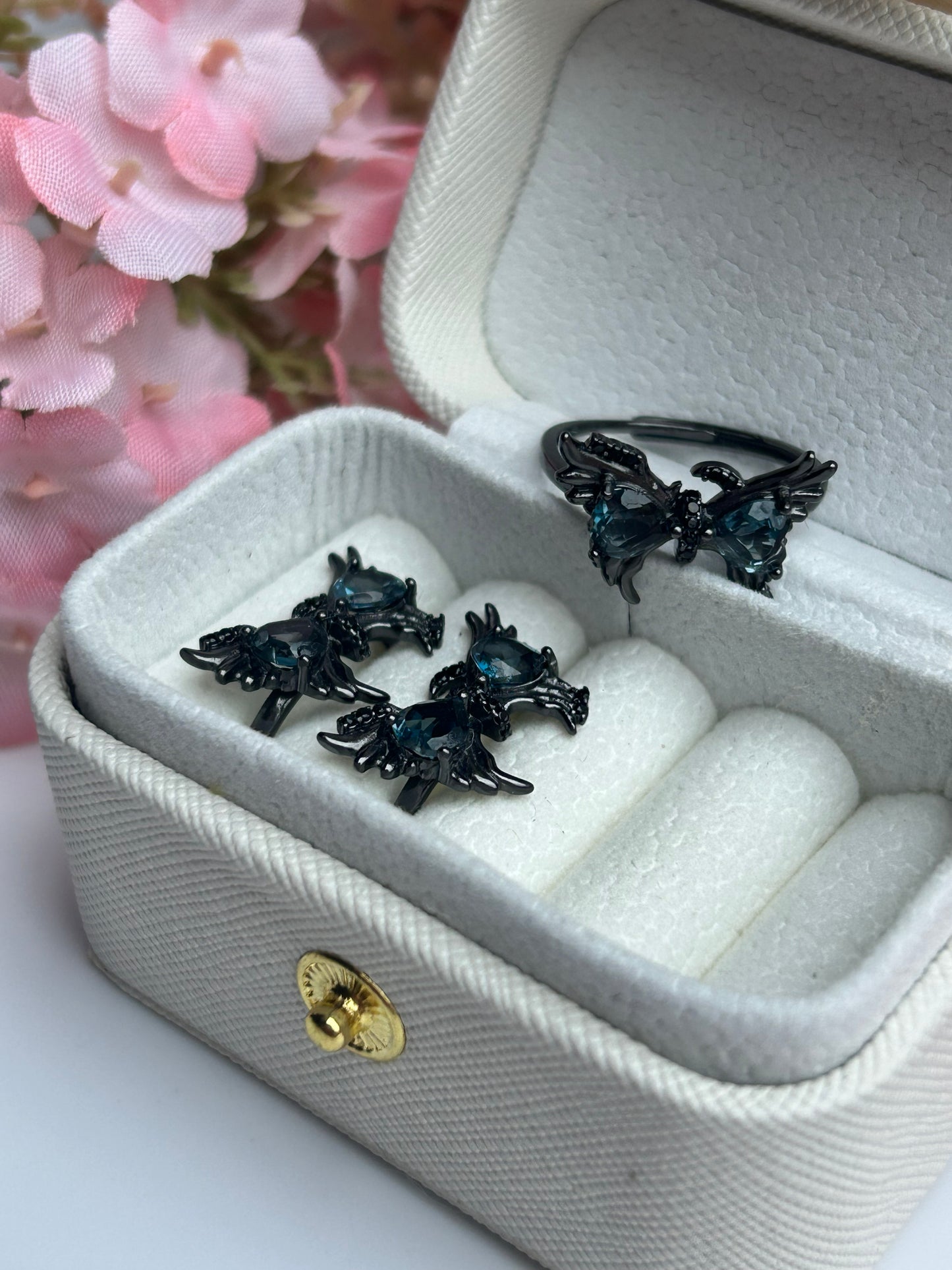 Schmetterlingsring - 925 Silber - Topas