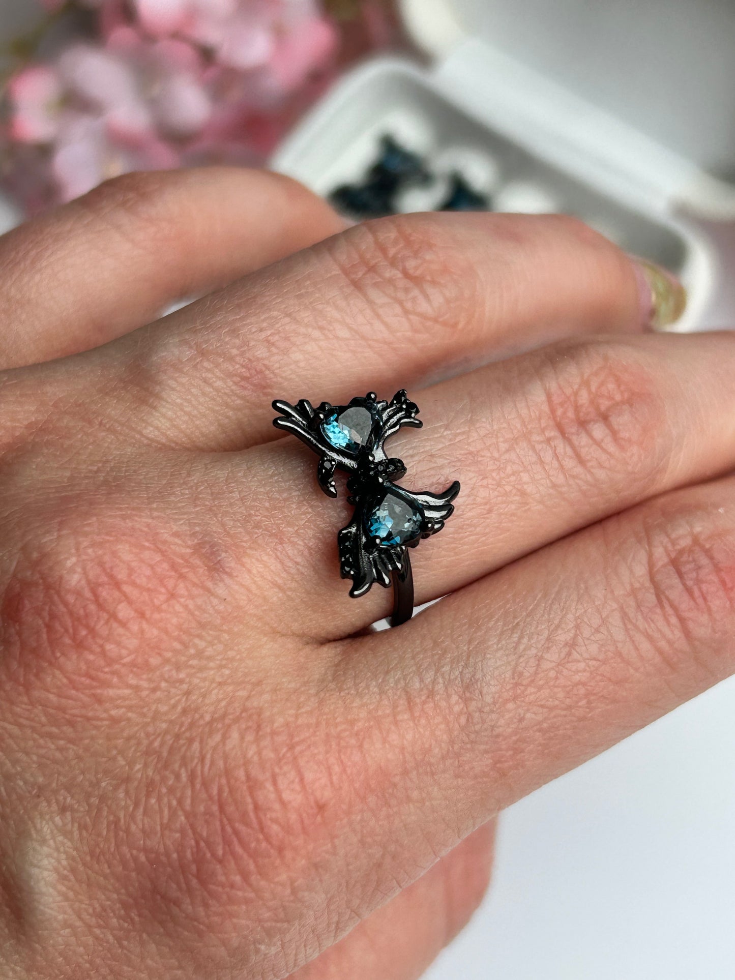 Schmetterlingsring - 925 Silber - Topas