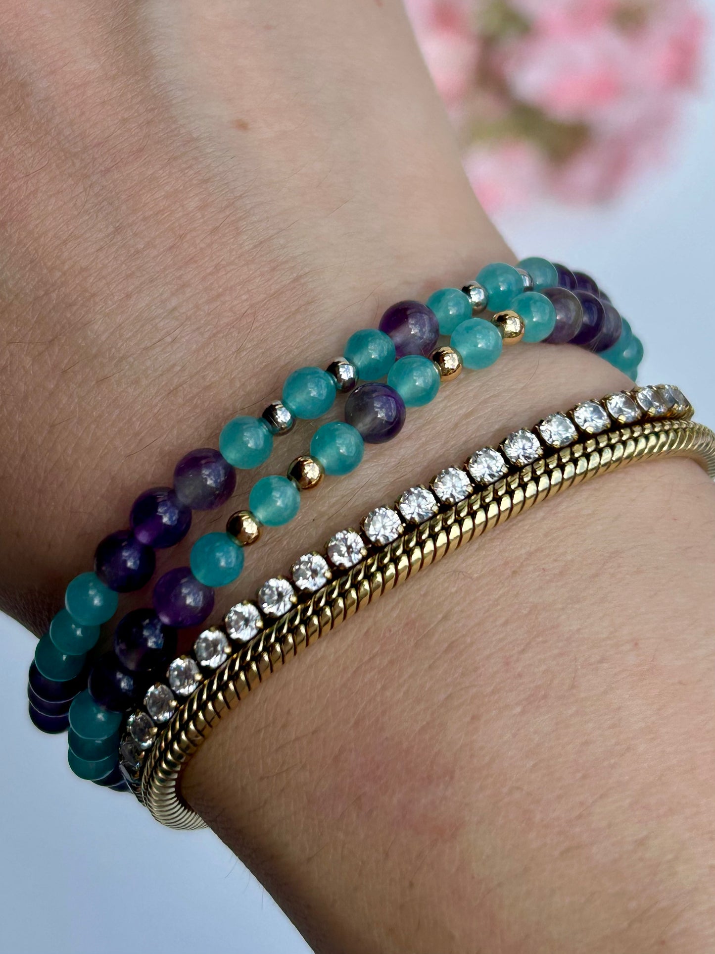 Amethyst - Amazonit Armband - Handmade Summer Kollektion