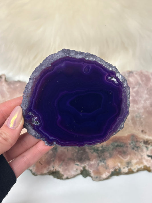 Achat Scheibe Violett (gefärbt)