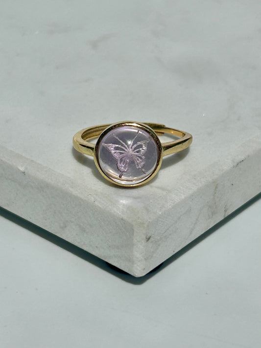 Amethyst Ring - Schmetterling
