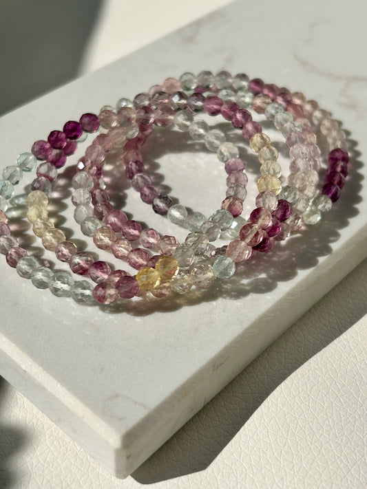 Fluorit Armband - facettiert - 5mm