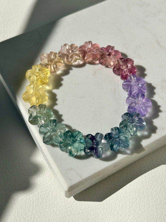 HQ Blumenarmband Fluorit