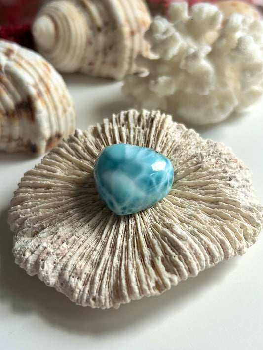 Larimar Herz A - Gebohrt