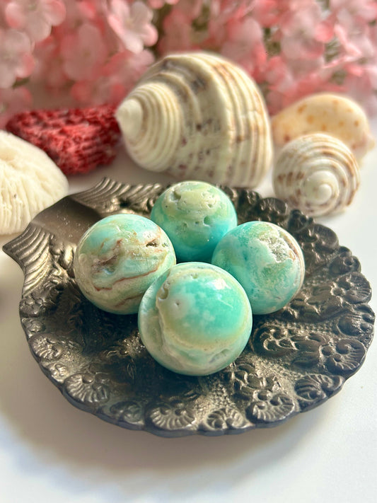 Blaue Aragonit Kugel MINI