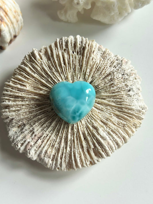 Larimar Herz B - Gebohrt