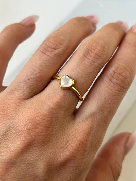 Perlmutt Herz Ring