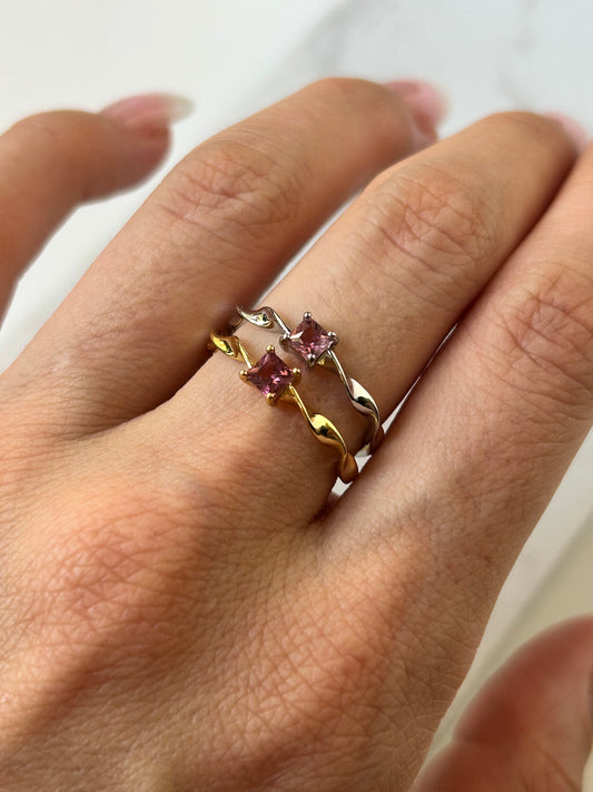 Pinker Turmalin Ring - Twist