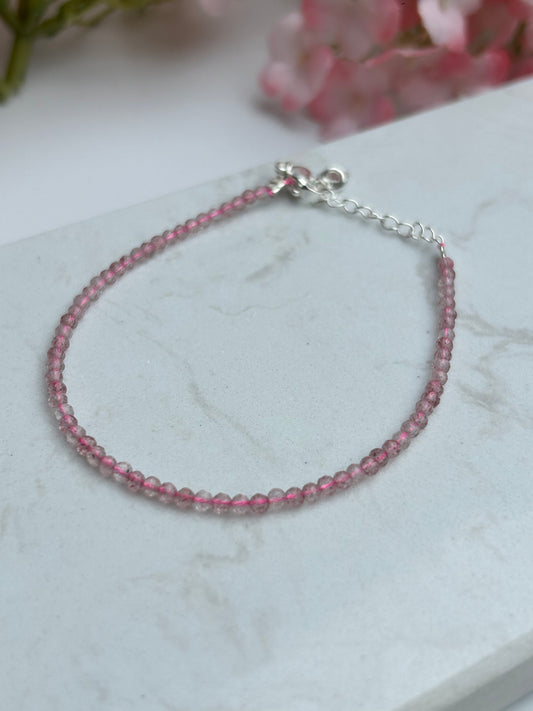 Erdbeerquarz  Armband - Facettiert