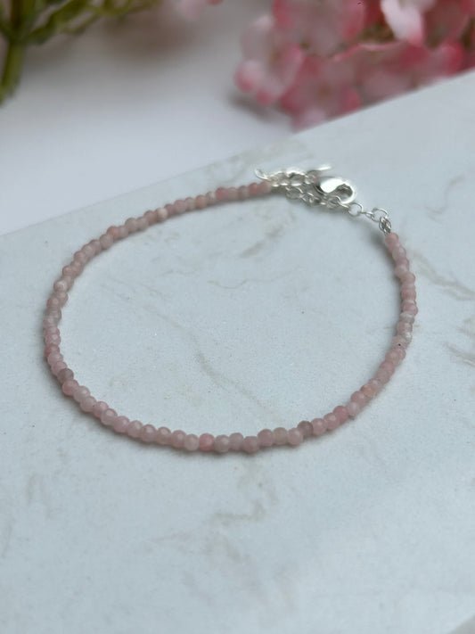 Pinker Opal  Armband - Facettiert