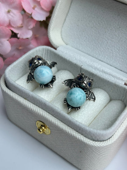Drachen Amulett - Larimar - 925 Silber