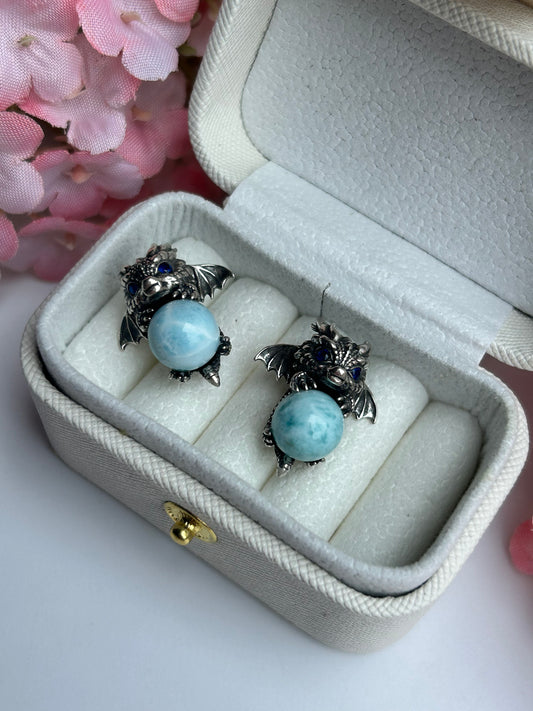 Drachen Amulett - Larimar - 925 Silber