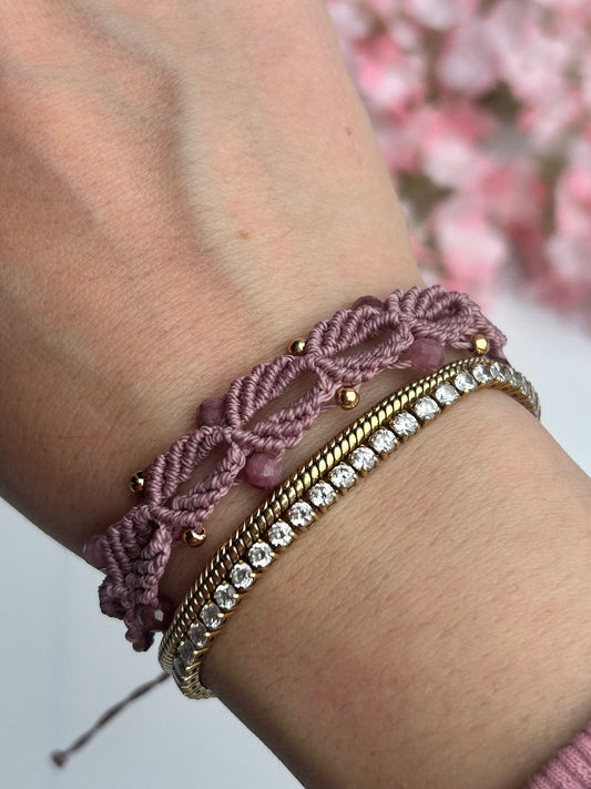 Armband 'phýō' - Pinker Turmalin