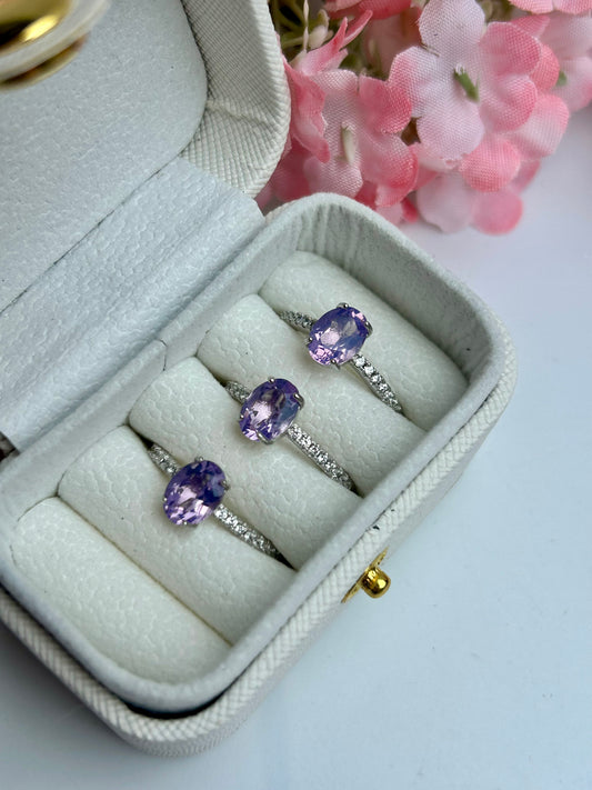 Lavendelmondquarz Ring - 925 Silber