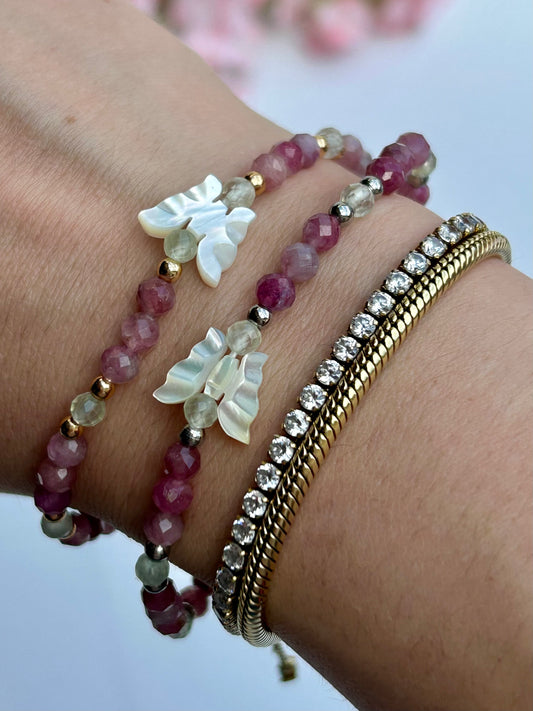 Phrenit - Pinker Turmalin Armband - Handmade Summer Kollektion