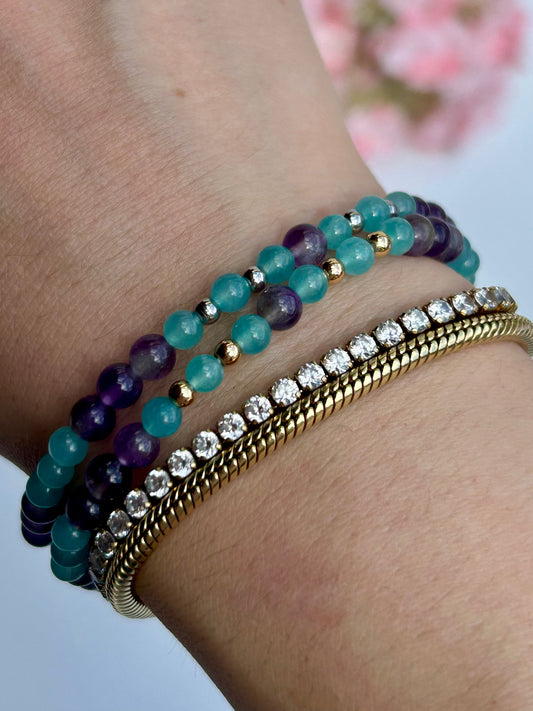 Amethyst - Amazonit Armband - Handmade Summer Kollektion