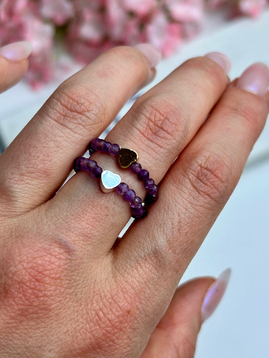 Perlenring - Amethyst