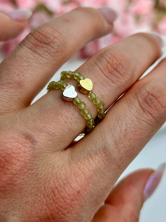 Perlenring - Peridot