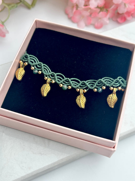 Fußkettchen - Moosachat - Handmade Summer Collection